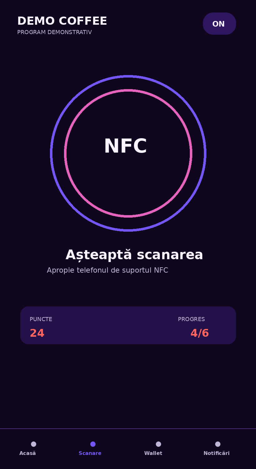 Ecran scanare NFC Stamply